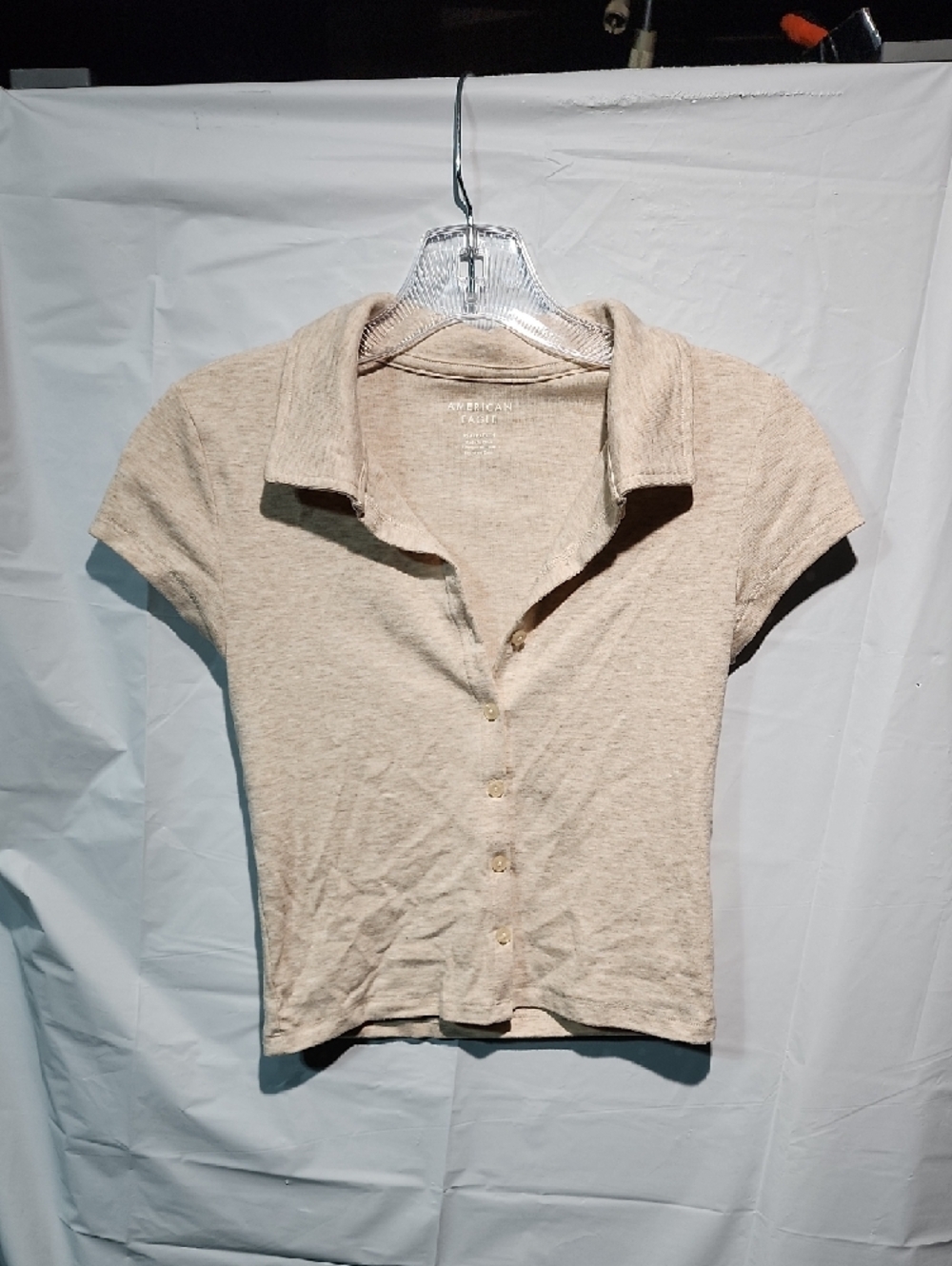 American Eagle Outfitters Men's Light Beige Crewneck Sweater